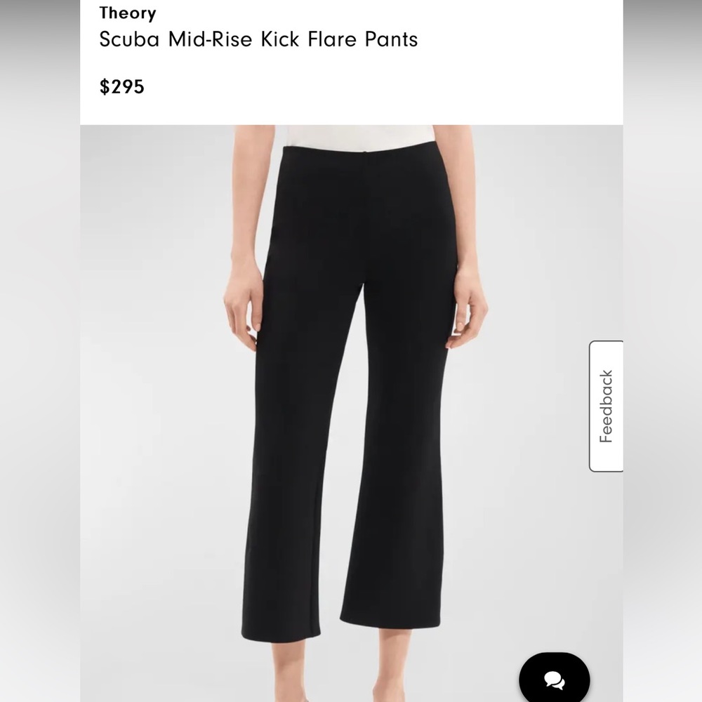 Theory scuba mid rise kick flare pant